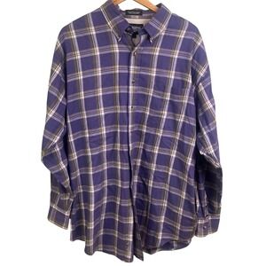 Resistol Rodeo Gear Large Purple Yellow Plaid Long Sleeve Button Collar Shirt